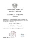 Certyfikat ksigowy Ministra Finansw